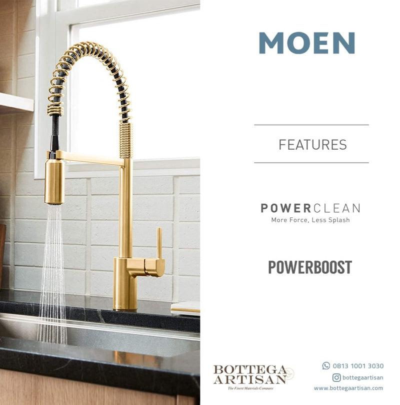 Align One-Handle Pre-Rinse Spring Pulldown Kitchen Brushed Gold Faucet 5923BG