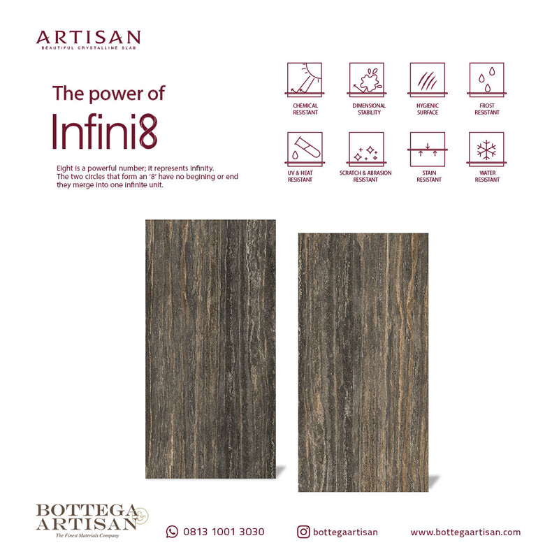 Granit Lamina Slab Artisan Blackgold Travertine Lustrous 120X240