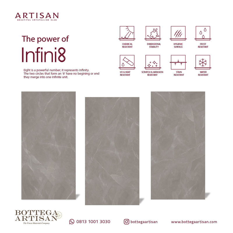 Granit Lamina Slab Artisan Armani Grey Lustrous 120X240 9mm