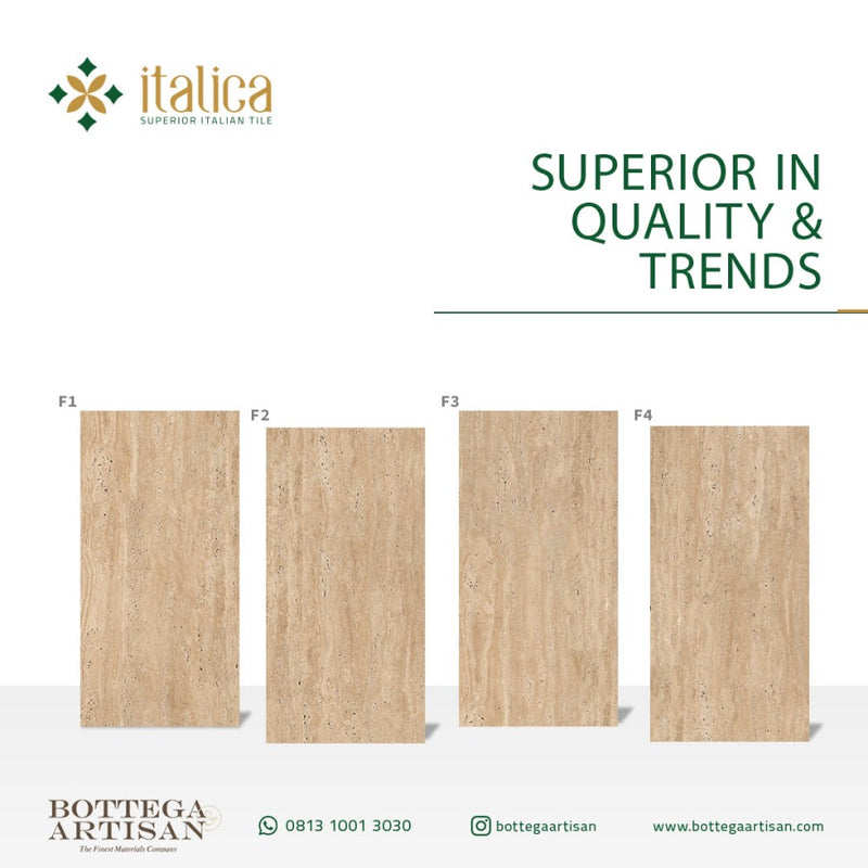 Italica Granite Tile Travertino Beige Glossy 120X60