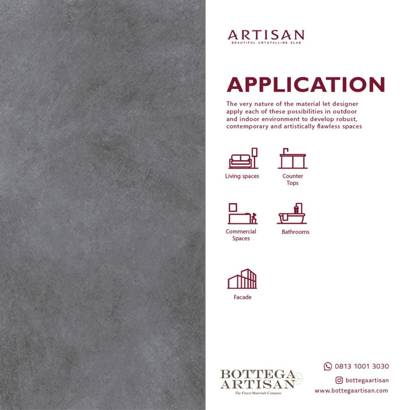 Granit Lamina Slab Artisan Ardesia Antracite Mute 120X240