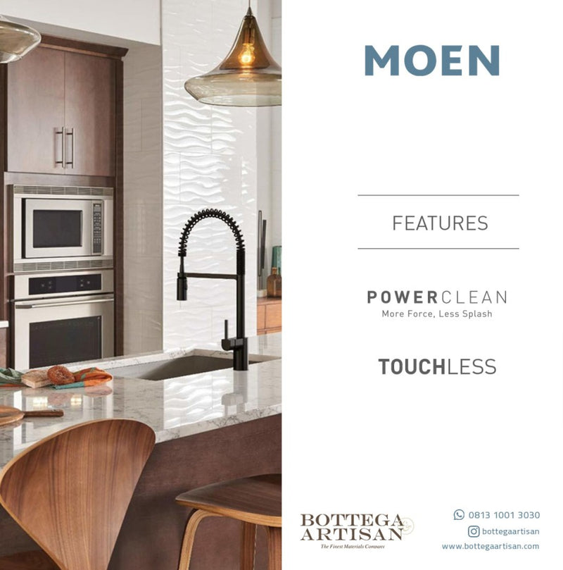 Align MotionSense Wave One-Handle High Arc Pre-Rinse Spring Pulldown Kitchen Matte Black Faucet 5923EWBL