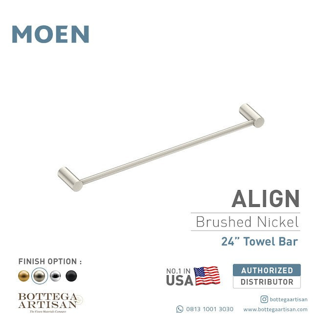 Moen YB0424BN Brushed Nickel Align 24 Towel Bar 