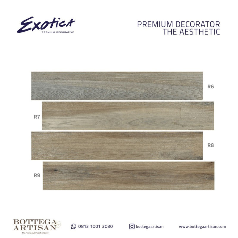 Keramik Ubin Kayu Exotica Wood Autumn Olive 20x120 cm
