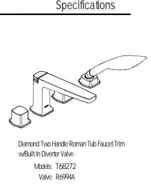 Tub Faucet Diamond Chrome Two-Handle Roman T68272