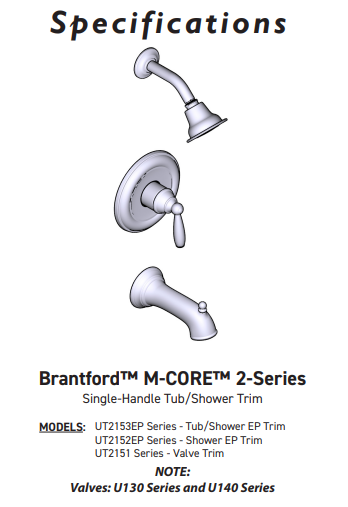 Shower Only Moen Brantford Oil Rubbed Bronze M-CORE 2-Series UT2152EPORB