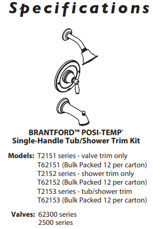 TubShower MOEN Brantford Oil Rubbed Bronze Posi-Temp® T2153ORB