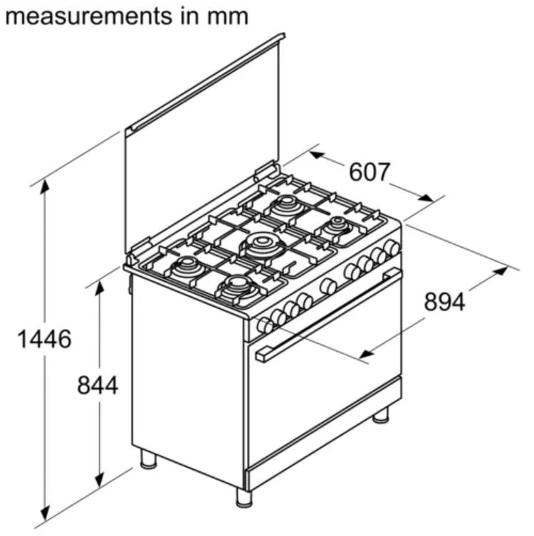 HGW3ASQ50M Series 6 Gas range cooker Stainless steel