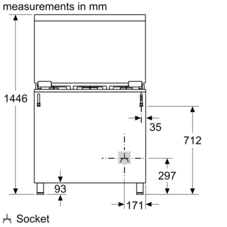 HGW3ASQ50M Series 6 Gas range cooker Stainless steel