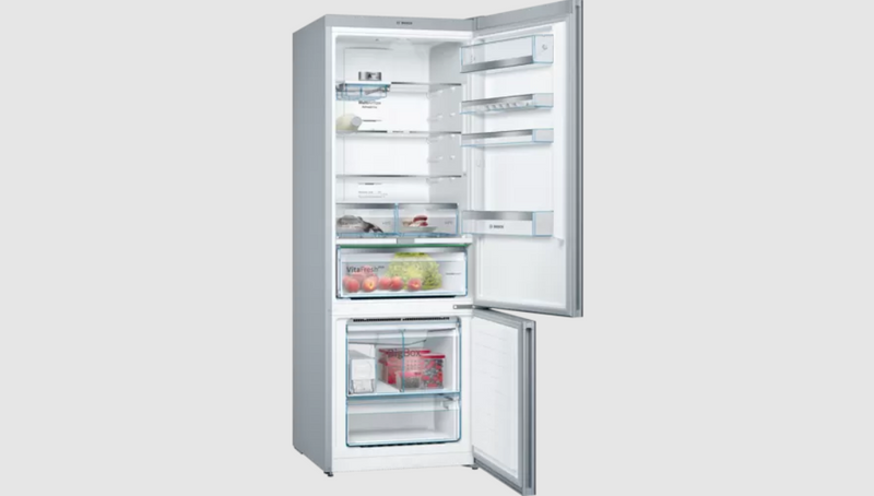 BOSCH KGN56LB40O Series 6 Free-standing fridge-freezer with freezer at bottom, glass door 193 x 70 cm Black