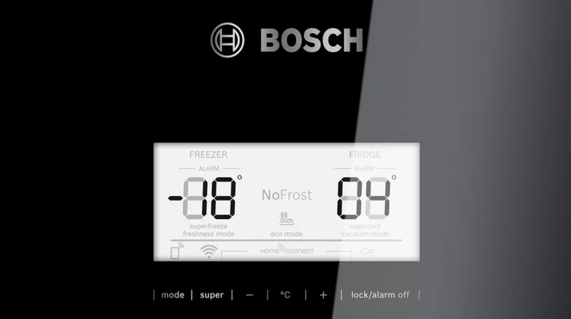 BOSCH KGN56LB40O Series 6 Free-standing fridge-freezer with freezer at bottom, glass door 193 x 70 cm Black