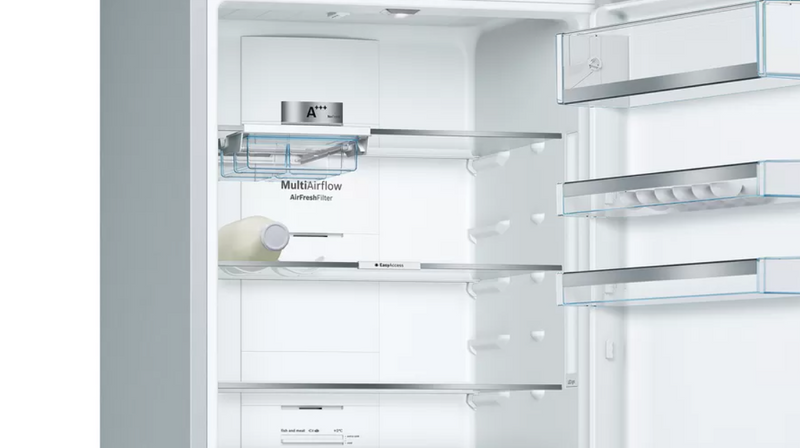BOSCH KGN56LB40O Series 6 Free-standing fridge-freezer with freezer at bottom, glass door 193 x 70 cm Black