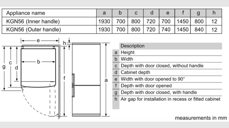 BOSCH KGN56LB40O Series 6 Free-standing fridge-freezer with freezer at bottom, glass door 193 x 70 cm Black