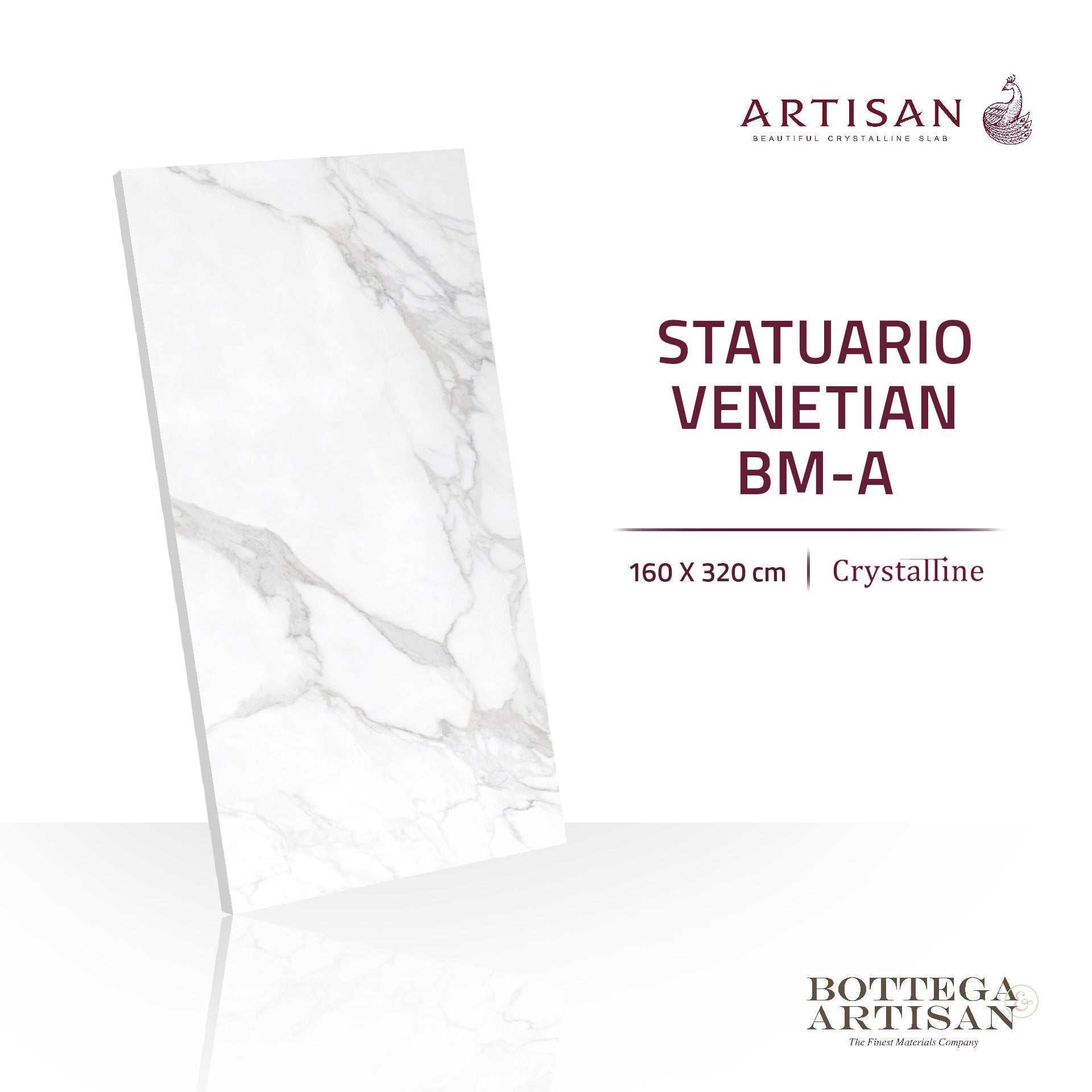 Granit Lamina Slab Artisan Statuario Venetian Bm-A Crystalline 