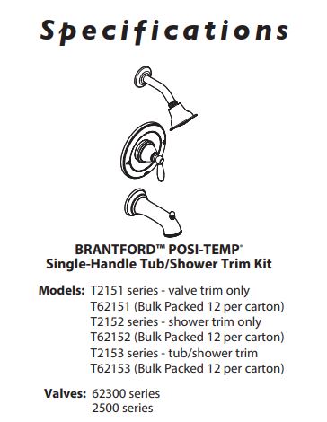 TubShower MOEN Brantford Oil Rubbed Bronze Posi-Temp® T2153ORB