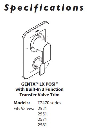 TubShower Valve Only MOEN Genta LX Matte Black Posi-Temp® With Diverter T2470BL