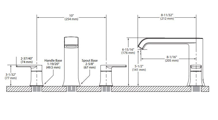 Tub Faucet MOEN Genta LX Matte Black Two-Handle Low Arc Roman T908BL