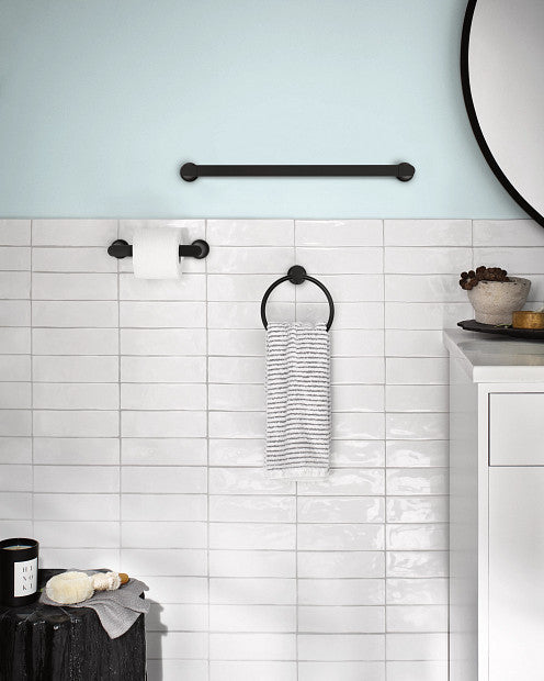 Bath Accessories Genta Matte Black Towel Ring BH3686BL