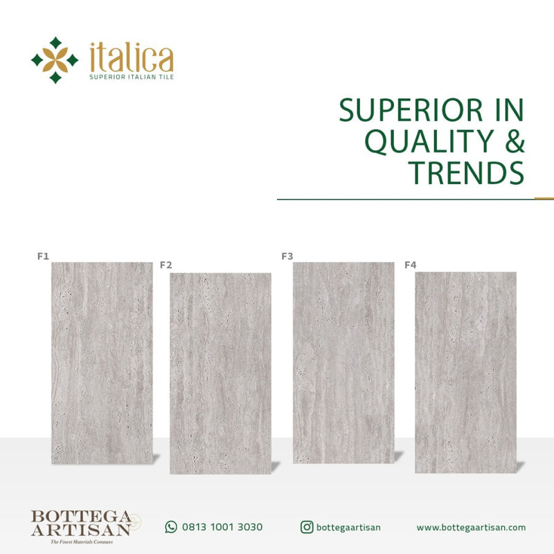 Italica Traventino Gris Glossy 120x60 cm