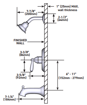 Shower Only Moen Brantford Oil Rubbed Bronze M-CORE 2-Series UT2152EPORB