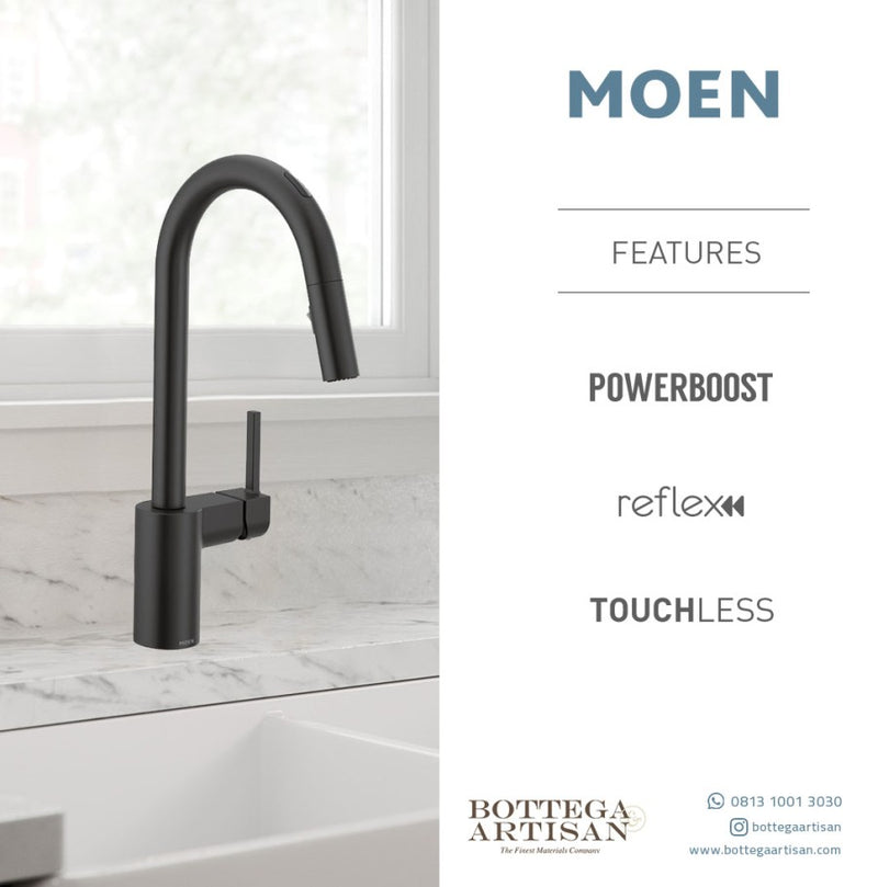 Align Matte Black One-Handle High Arc Pulldown Kitchen Faucet 7565BL