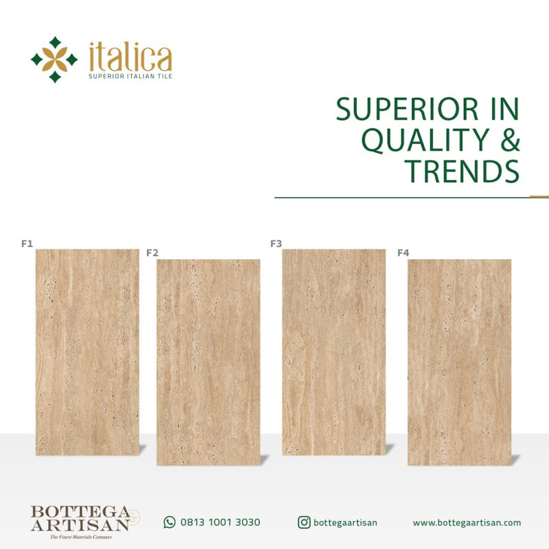 Italica Granite Tile Traventino Beige Matt Carving 120x60