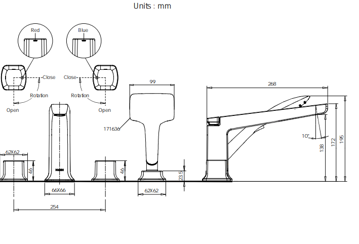 Tub Faucet Diamond Chrome Two-Handle Roman T68272