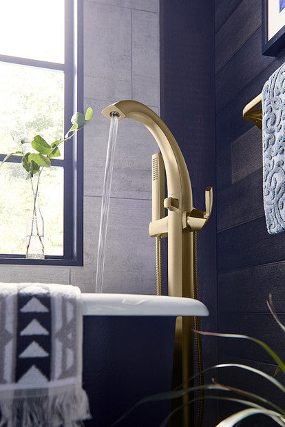 One-Handle Tub Filler Including Handheld Shower MOEN Voss Brushed Gold 695BG