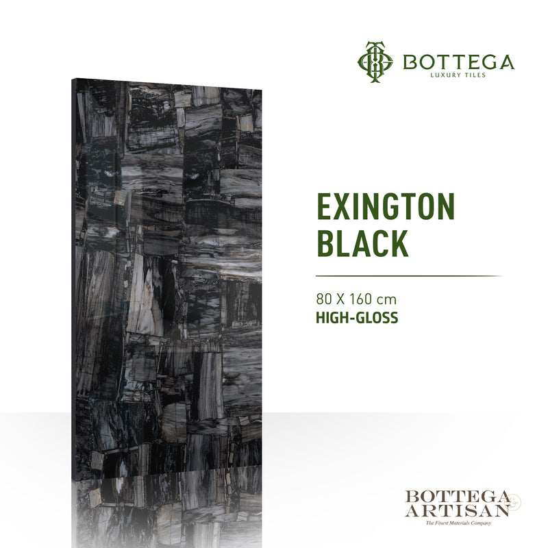 Bottega Exington Black High Gloss 80X160