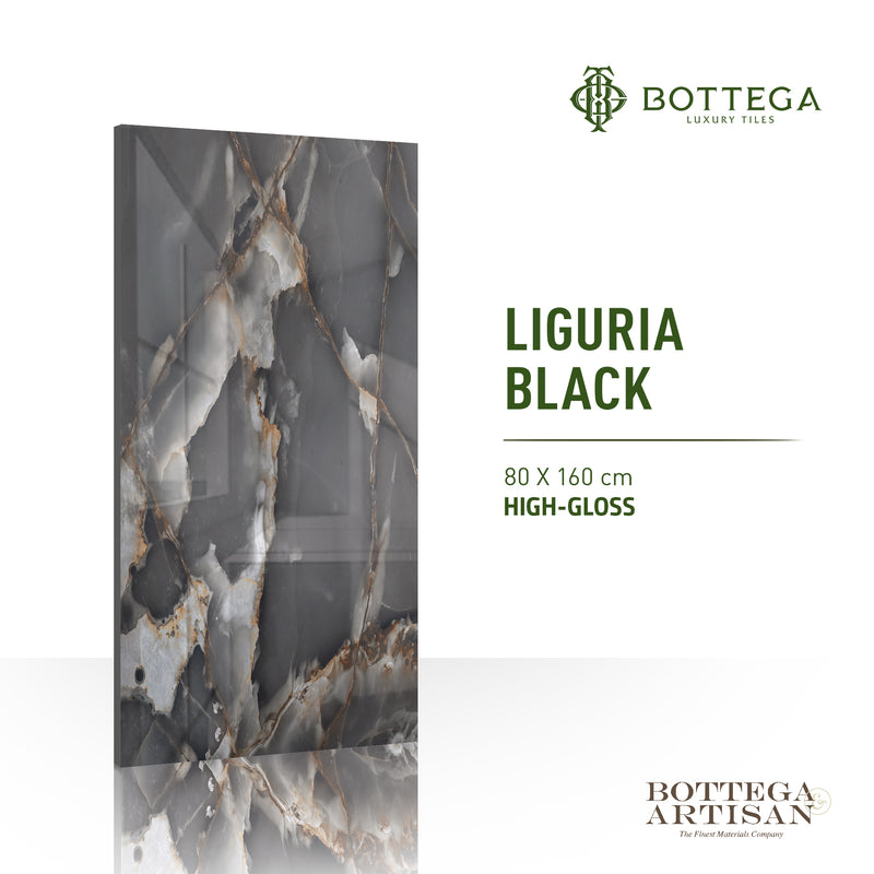 Bottega Liguria Black High Gloss 80X160