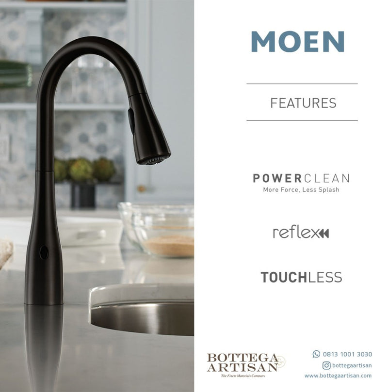 Arbor MotionSense Wave One-Handle High Arc Pulldown Kitchen Matte Black Faucet 7594EWBL