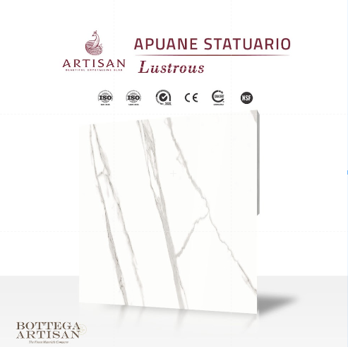 Granit Lamina Slab Artisan Apuane Statuario Lustrous 120x120 cm