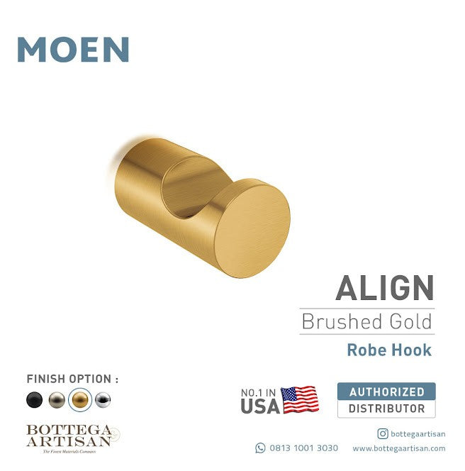 Bath Accessories MOEN Align Robe Hook Brushed Gold YB0403BG