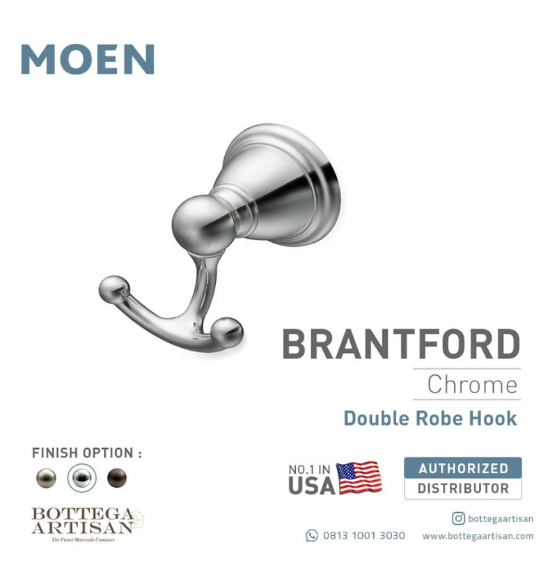 Bath Accessories MOEN Brantford Double Robe Hook Chrome