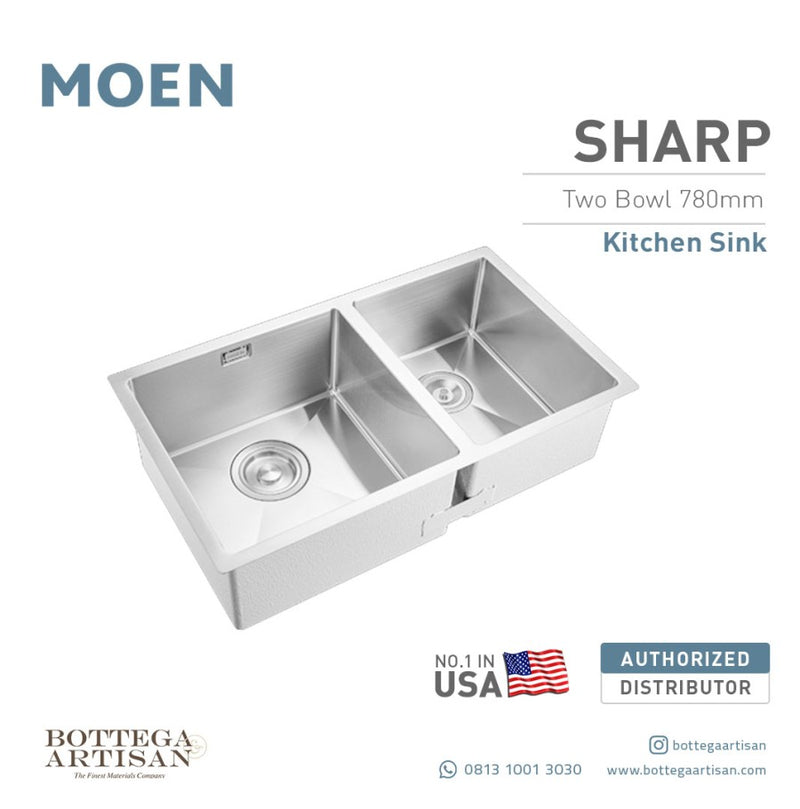 Sharp Double Bowl Stainless Steel Sink SK27541SL