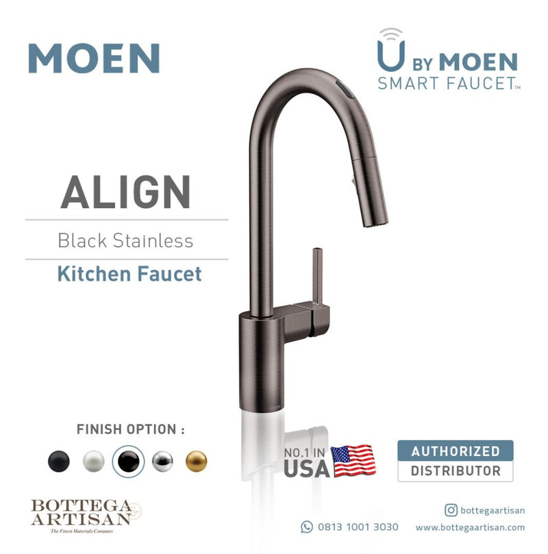 Faucet In Align Black Stainless 7565BLS