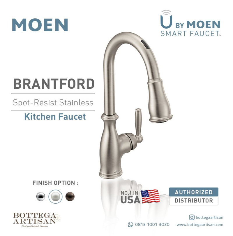 Brantford Smart Kitchen Faucet Spot Resist Stainless One-Handle High Arc Pulldown 7185EVSRS