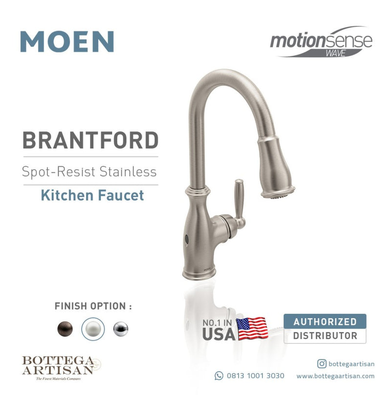 Brantford Spot Resist Stainless One-Handle High Arc Pulldown Kitchen Faucet 7185SRS