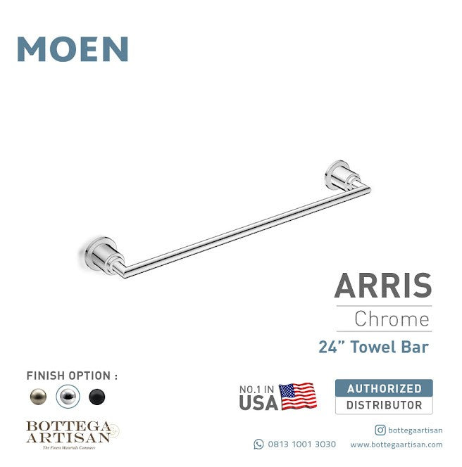 Bath Accessories MOEN Arris 24" Towel Bar Chrome