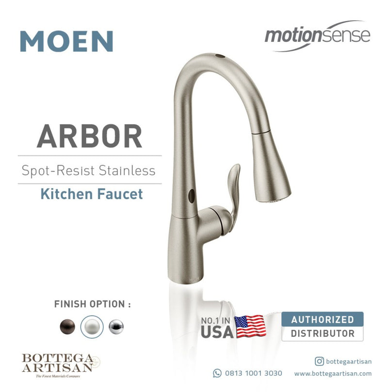 Arbor Spot Resist Stainless One-Handle High Arc Pulldown Kitchen Faucet 7594ESRS