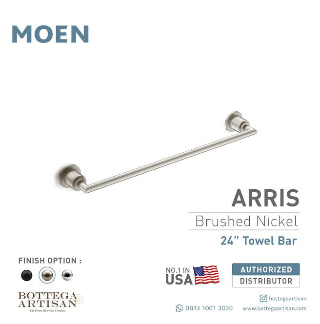 Bath Accessories MOEN Arris 24" Towel Bar Brushed Nickel