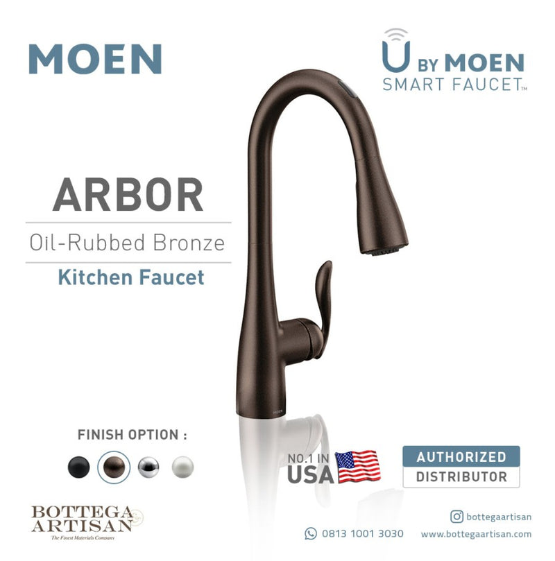 Arbor Oil Rubbed Bronze One-Handle High Arc MotionSense Pulldown Kitchen Faucet 7594EORB