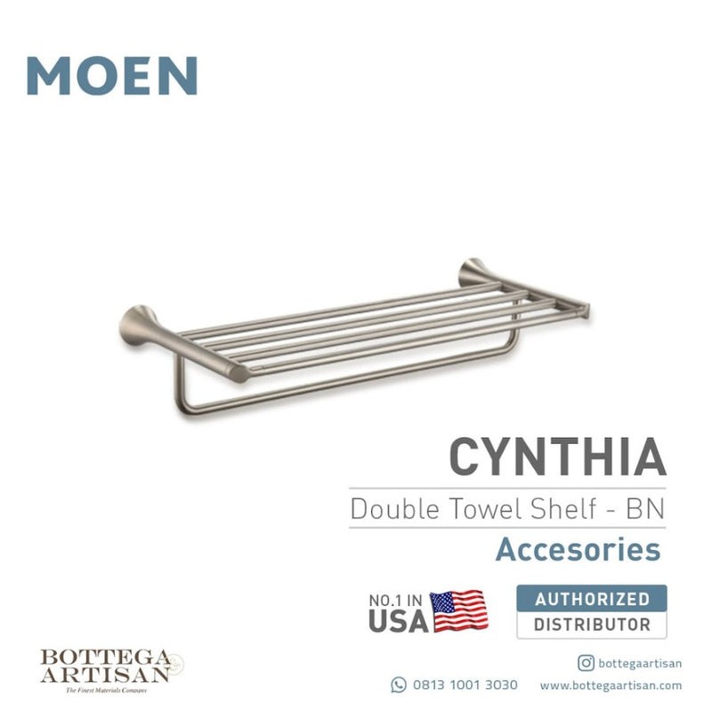 Cynthia Double Towel Shelf Brushed Nickel ACC1701BN