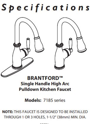 Kitchen Faucet MOEN Brantford Oil Rubbed Bronze One-Handle High Arc Pulldown 7185ORB