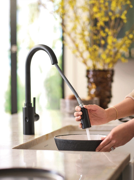 Kitchen Faucet MOEN Genta LX Matte Black One-Handle High Arc Pulldown 7882EWBL