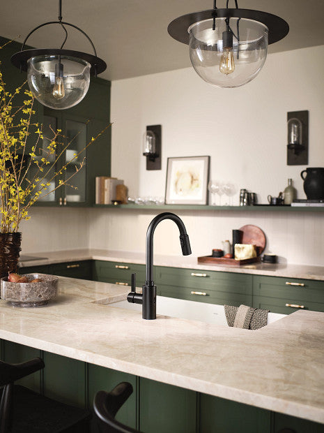 Kitchen Faucet MOEN Genta LX Matte Black One-Handle High Arc Pulldown 7882EWBL