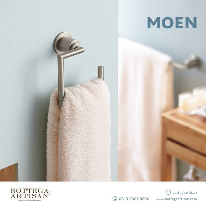 Bath Accessories MOEN Arris Towel Ring Brushed Nickel YB0886BN