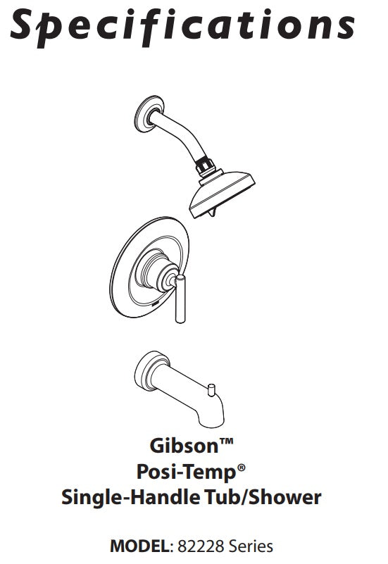 Tub/Shower MOEN Gibson Spot Resist Brushed Nickel Posi-Temp® 82228SRN