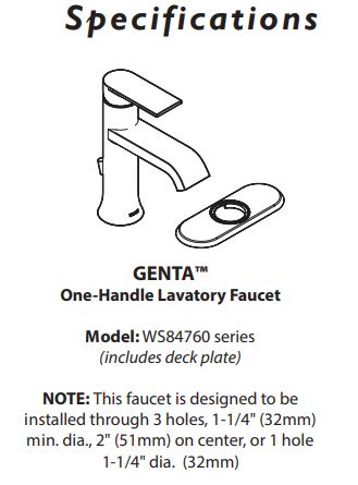 Bathroom Faucet MOEN Genta Matte Black One-Handle 84760BL