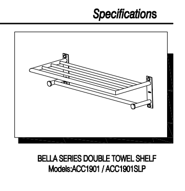 MOEN ACC1901 Towel shelf 55cm Polished stainless